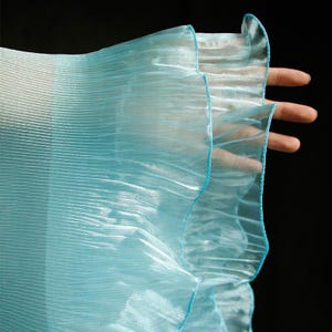 3 Meter 15 cm 5,9 "breites Türkis Lotus Blatt großer Rand Spitzenbesatz Band DIY Kleid Rock Hemd Anzug Design Kleidung Material Y26V167P241025C