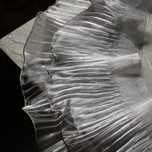 3 Meter 15 cm 5,9" breite grau Organza transparent Lotus Blatt Rand Stoff Kleid Rock Spitzenbesatz Design Tuch Material Y26V182P241122C