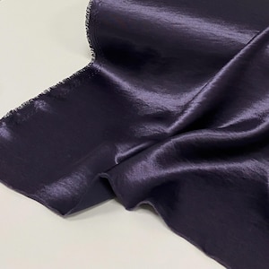 1.45 Meters wide Smooth Silk Slippery Purple satin Fabric Women Pants Dress skirt shirt pants jacket design clothing material T17V26Y241210C