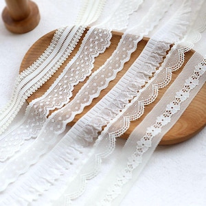 10-20 meter 1-4 cm breed ivoor mesh rekbaar elastisch kant trim lint kind pop ondergoed mouwen rok jurk accessoires B14T1651L250602U