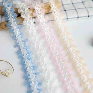 10 Meter 3 cm breit Gaze Tüll Spitzenzierband Borte Geschenk Deko Accessoire Rock Kleid Haar Tasche Einfassung T21P88C250308V