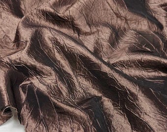 Metallic antique bronze color shimmering texture, pleated fabric  dress skirt shirt jacket coat clothing desing material C23T292C260319V S