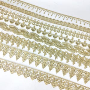 3-10ヤード 1-5.3 cm幅 ゴールド生地 刺繍 子供 DIY ドレス スカート シャツ ランジェリー 袖 エッジ レース トリム リボン 素材 Z34E276L230715Y