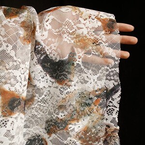 1,4 Meter breit Gebrannte Spitze durchsichtig Mesh-Gewebe Schleier Rock Hose Hemd Hose Party Dame Kleid Design Kleidung Material Y26V159P241013C