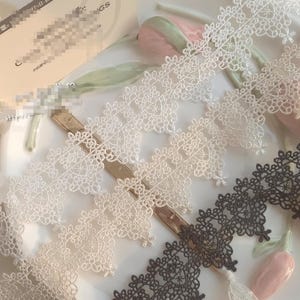5 iarde 1,5 cm 0,59" di larghezza nero/avorio/beige floreale ricamo gonna bambola abito da sposa camicia bordatura materiale pizzo nastro C19U52K241113V