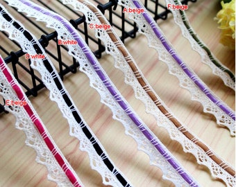 15 yards 2cm 0.78 inches wide white/beige cotton diy sew fabric embroidery skirt clothes dress lingerie lace trim ribbon Y45X228K230328B