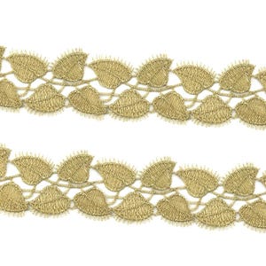 5 Meter 4,5 cm breite Goldborte Blatt Stoff Stickerei Hochzeitsfeier Kleid Rock Wäsche Ärmel Spitzenbesatz Band Bänder Z34E227M210730R