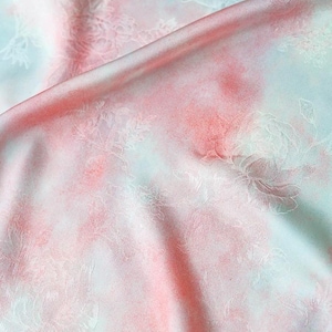 Purple pink Double sided tie dye printed jacquard floral fabric Shirt Skirt dress pants vest handmade cloth design material V45U22C250331B