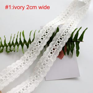 10メートル 2-10 cm幅 アイボリー コットン生地 刺繍 くり抜き レース トリム リボン 袖口 スカート 裾 ドレス 装飾素材 T21P86C250308V