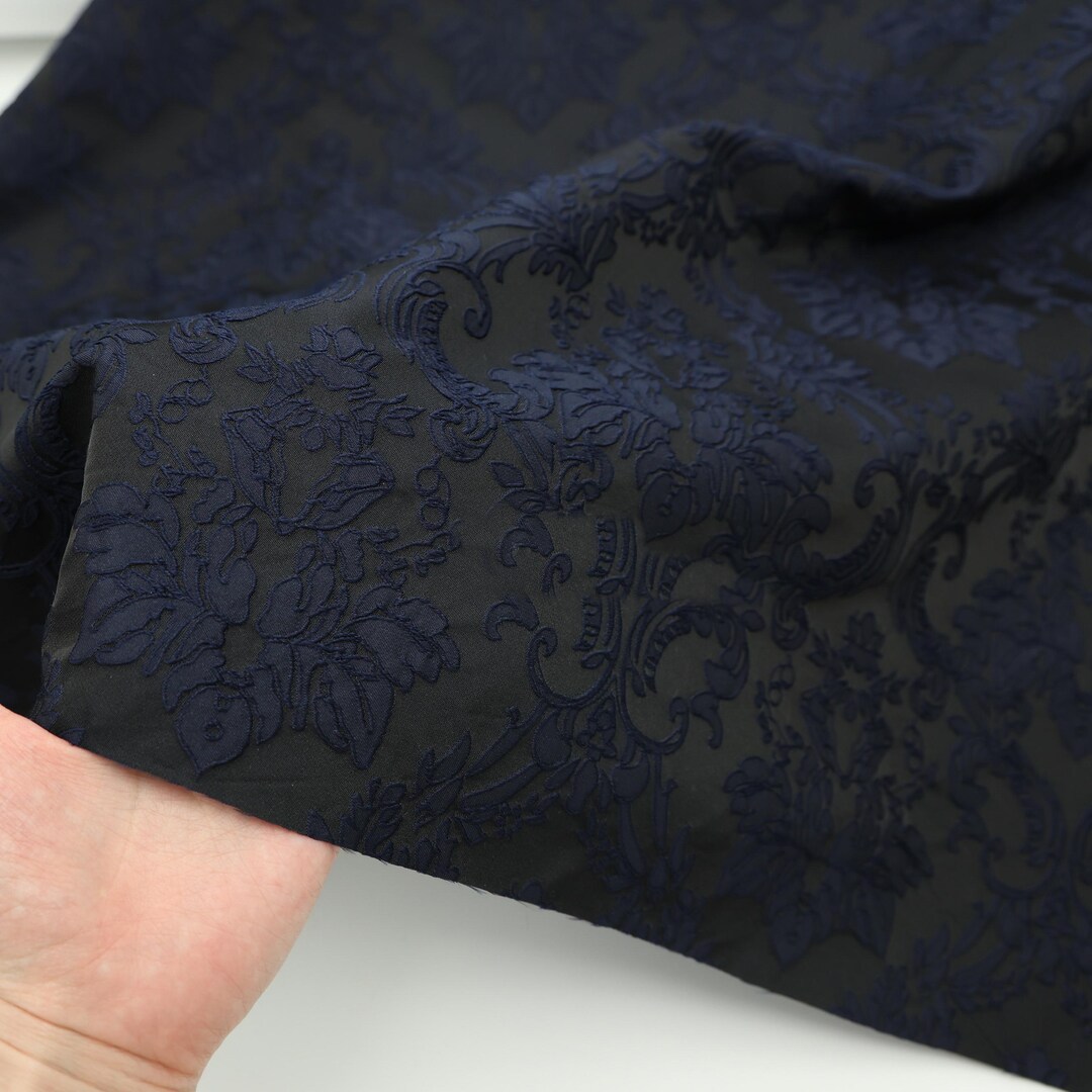 Navy Jacket Texture Navy Relief Synthetic Jacquard Texture Fabric Handmade Jacket Coat ...