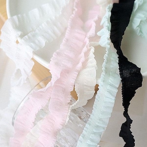 10 metros 2 cm 0,78" de largura multicolorido enrugado pregas elástico renda guarnição fita DIY boneca vestido saia bainha colarinho borda acessórios C35U78T250325G
