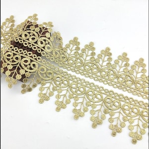 6,8 cm breite Quaste Gold Quaste Stoff Stickerei DIY Kleid Rock Hemd Spitze Zierband Spitze Zierband Z34E270L230713Y