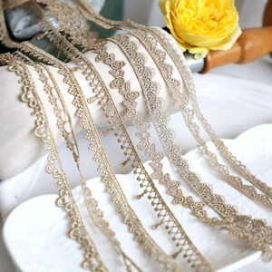 10 Meter 8-12 mm breite Vintage Gold Jakobsmuschel diy Kind Baby Puppe Rock Hemd Kleid Ärmel Material Rand Spitzenband Band X28C607R240202R