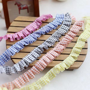 10 Meter 2,5 cm 0,98" breites Silber Gitter kariert Rüsche Falten Kind Puppe Dessous Rock Hemd Kleid Kante Spitzenband B14T1563E250529U