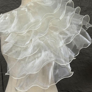 Vert ivoire 6 épaisseurs 40 cm 15,7 po. de large bord ondulé en organza plissée accessoires en dentelle jupe ourlet à la taille robe Matériel de décoration V37G123K250318P