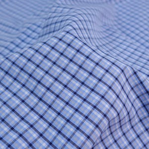 Vintage Blue pure cotton checkered fabric headband baby clothing handmade shirt skirt dress pants tablecloth design material T17V117P250516C