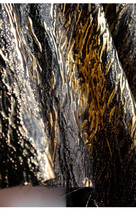 black and gold dress fabric Gradient Gold Black/silver Black Sequins Fabric by the Yard, Dress Sequins  Encryption Fabrics,diy Materails,backdrop,stage Costumes,51" Wide