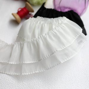 5 Meter 7 cm breit schwarz/weiß Chiffongarn Spitzenband Rüschen Bündchen Röcke Saum Dekoration Material DIY Zubehör T21P77C250306V