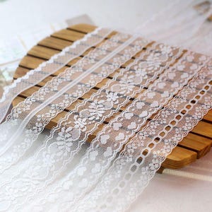 15 mètres de large de 2 à 6,5 cm de large en maille ivoire douce bordure en dentelle florale ruban DIY collier bracelet manches jupe robe bords accessoires B14T1646L250602U