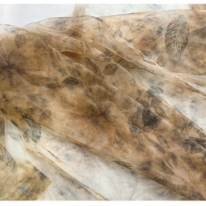1.45 meterS wide brown Leaf printing dyeing gauze mesh yarn gauze fabric cardigan shirt skirt dress design clothing material Y29C57L241219V image 16