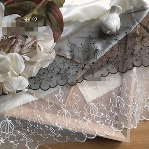 5 yards 15 cm 5,9" di larghezza nero/avorio garza di conchiglia ricamo gonna per bambini danza abito da sposa materiale bordatura pizzo nastro C19U137E231015V