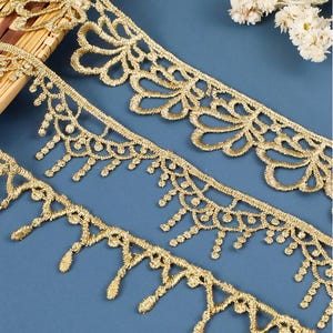 2,3-3 cm breite Quaste Gold Quaste diy Stoff Stickerei Hochzeit Party Kleid Rock Shirt eingefasst Spitzenbesatz Band Bänder Z34E136K230716T
