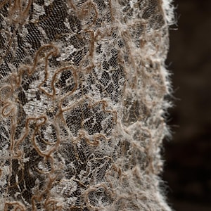 1,27 Meter breit Plüsch Pailletten Stickerei Mesh Spitze Textur Perspektive Stoff DIY Kleid Rock Design Kleidung Material Y26V207P241230C