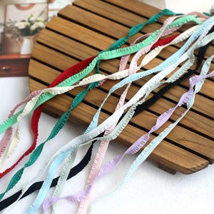 10 Meter 6 mm breit multi color fungus plissierte Spitze elastisches Band DIY dekoratives Stirnband Unterwäsche Ärmel Rock Zubehör B14T1655L250602U