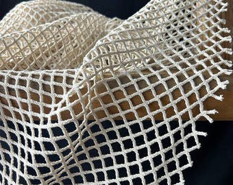 cotton fishing net material 1.5 meterS wide beige cotton diamond shaped mesh fishing net fabric weaving  hollow out DIY dress skirt shirt clothing material C12Y2B241227B