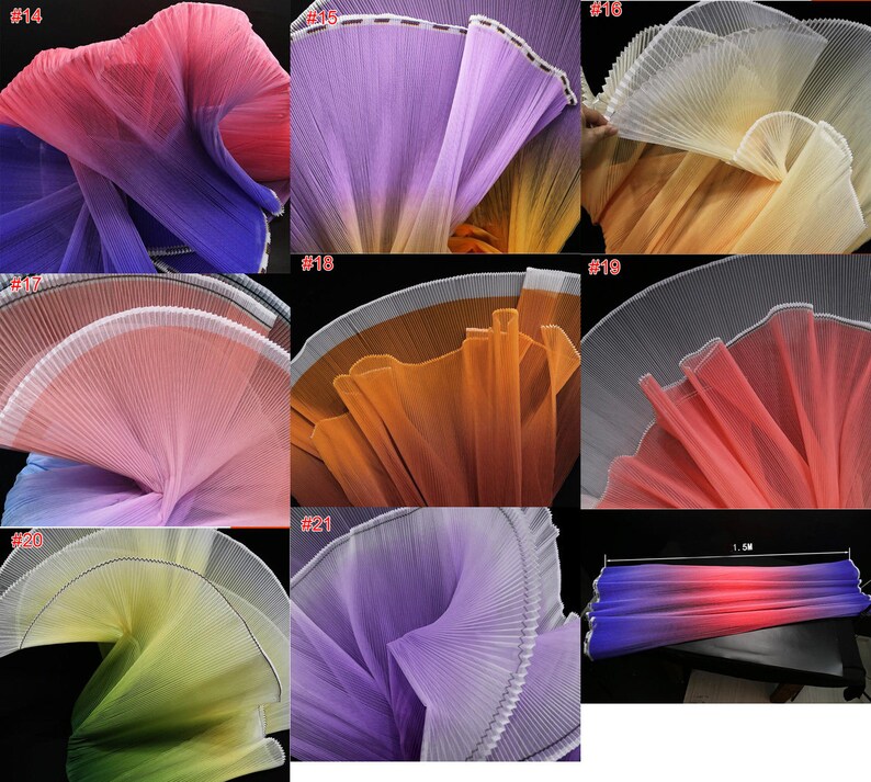 Gradient Hard Mesh Tulle Organ Pleated Ruffled Small Wrinkle - Etsy