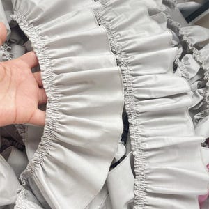 5 Meter 9 cm breiter apricot/grau/khaki/grüner Baumwollstoff gefaltet Rüschen Bündchen Rockeinfassung Spitzenband C24X938L250115C