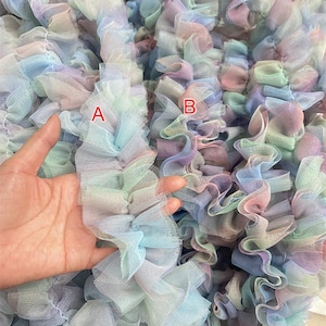 5 Meter 5 cm 1,96"breite bunte Gaze-Netz Organza Rüsche Falte Vorhang Kleid Rock Hemd Ärmel Einfassung Spitzenband C24X904P241105C