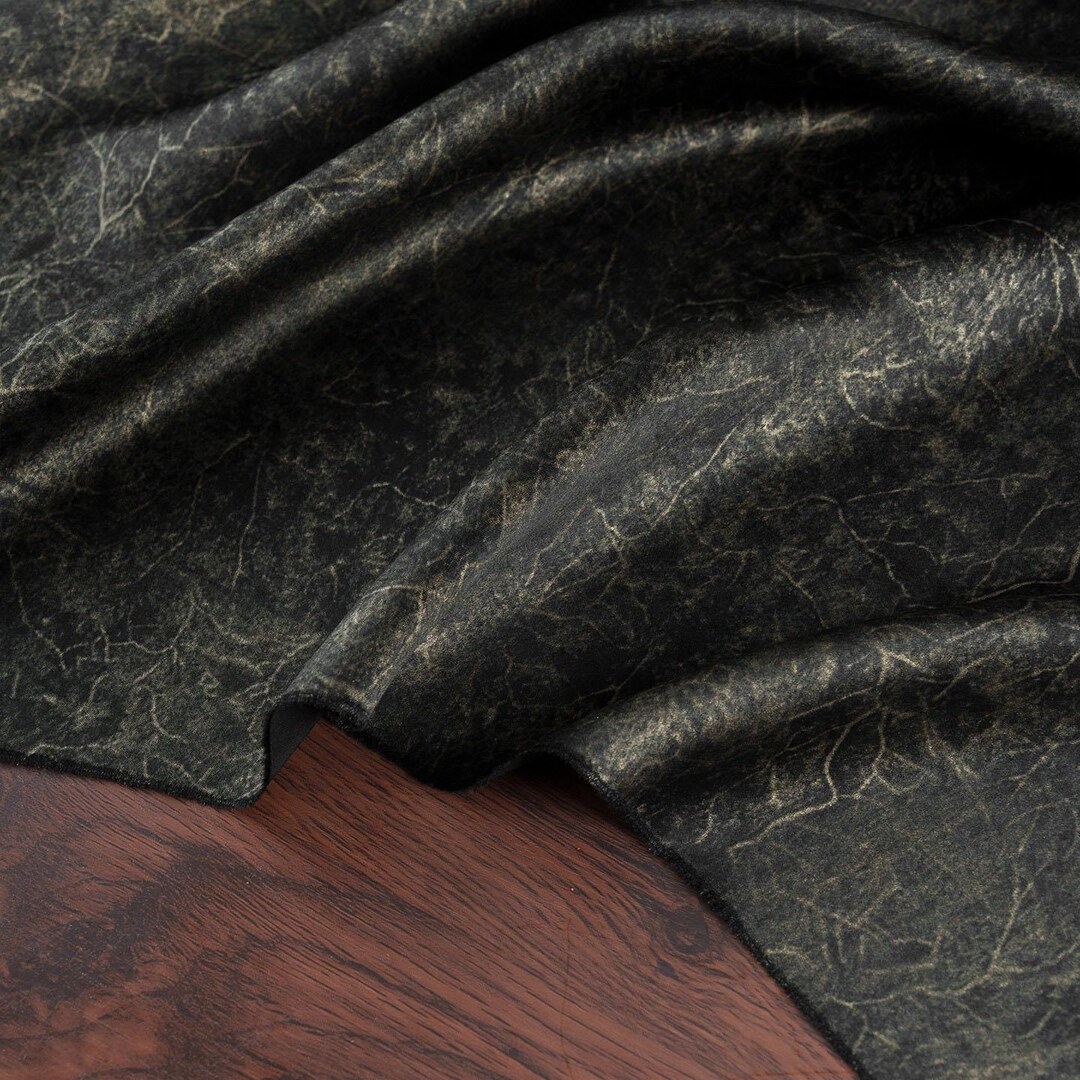 1.4 Meters Wide Black Green Tree Branch Texture Fabric Silky Smooth ...