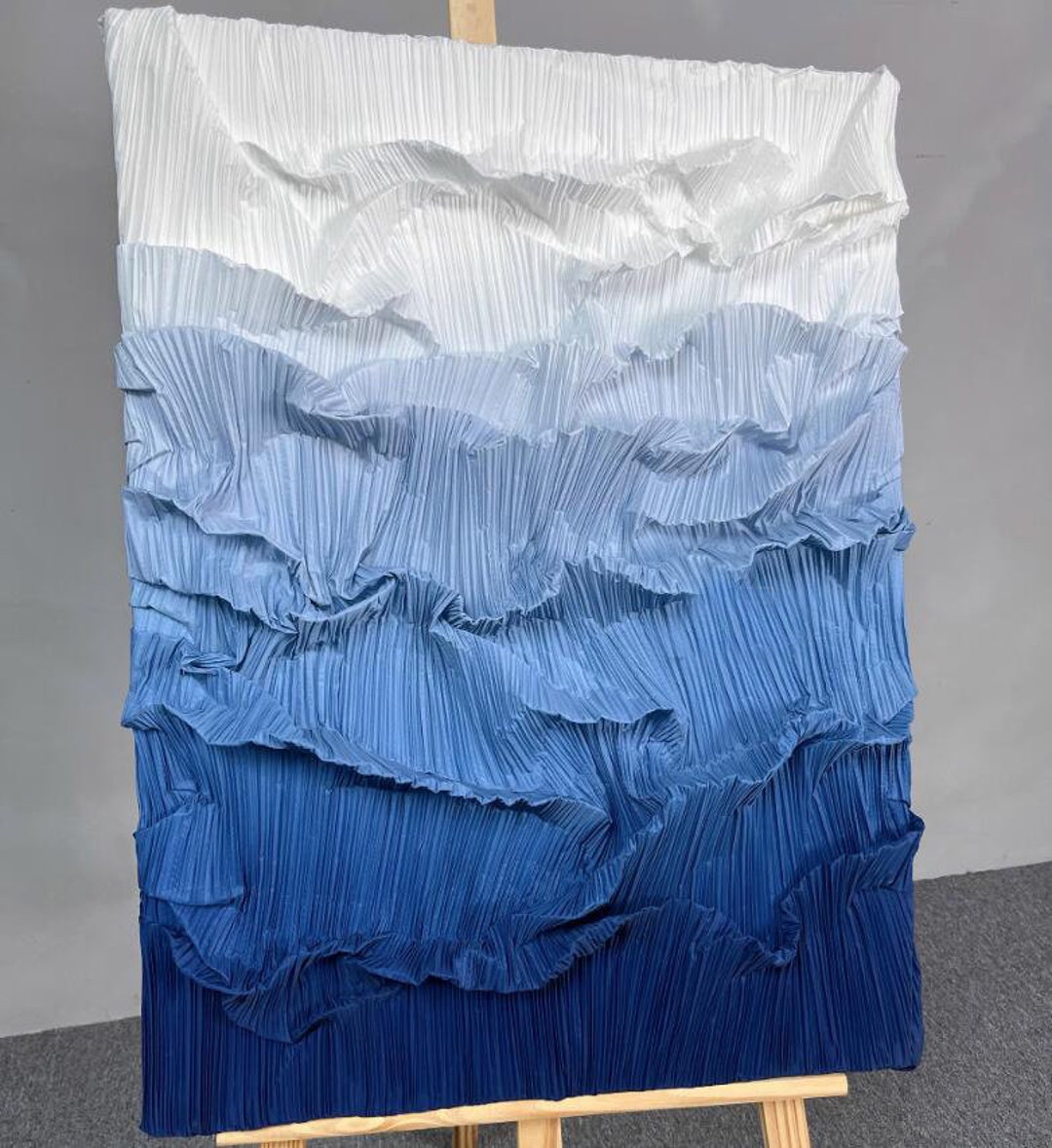 1.5 Meters Wide White Blue Gradient Ruffle Pleat Wrinkle Texture ...