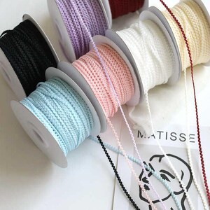 10 metros 3 mm de largura elástico fita trançada artesanal criança boneca vestido saia renda guarnição fita afiação acessórios material T21P34C250211V