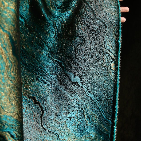 Green gilded woven double-sided jacquard brocade fabric texture dress skirt shirt pants handmade clothing design material Y26V234P251108C S