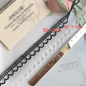 10 yards 1 cm 0,39" de large noir/ivoire festonné broderie enfant poupée jupe chemise habillée bordure matériau dentelle bordure ruban C19U78K231012V