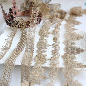 5 Meter 2-4,5 cm breite gold Bogenkante diy nähen Dessous Stoff Stickerei Kleid Rock Hemd Socken Ärmel Spitze Zierband X28C547P250305R