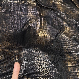 Brown snake skin pattern elastic fabric hot stamping coating tight fitting clothes dress skirt shirt suit desing material C23T289C260105V S