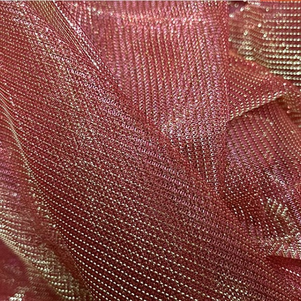 2x1.5meter wide lighting laser shinny red gauze Garment craft fabric material cloth clothes dress skirt diy sew lace trim N31P32L230212P