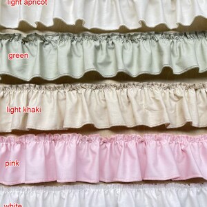 5 Meter 4 cm breiter Baumwollstoff in Apricot/grau/khaki/grün gefaltet Rüschen Bündchenstoff Rockeinfassung Spitzenband C24X939L250115C