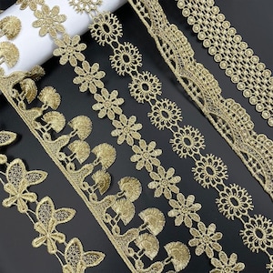 3 jardas 2-4 cm de largura tecido dourado bordado lingerie vestido de festa de casamento saia camisa decoração com bordas rendas guarnição fitas Z34W63L230715L