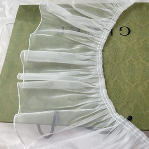 3 mètres 20 cm 7,87 pouces de large organza noir/blanc froissé, froissé, lingerie plissée, robe en tissu, ruban de bordure en dentelle V24X584P230304V