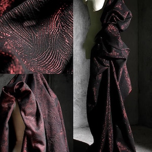 Shiny wine red double-sided jacquard texture fabric party evening dress shirt skirt pants trousers design clothing material Y26V31V230627V S