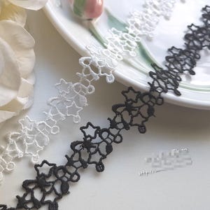 10ヤード 4 cm 1.57インチ幅 ブラック/アイボリー 中空メロディー ハンドメイド 子供用スカート ダンス ウェディングドレス シャツ ボーダー レース トリム リボン C19U148K231015V