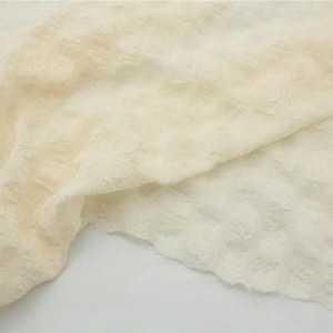 Tela de gasa translúcida con textura de burbujas a cuadros, color verde/marfil, de 1,5 metros de ancho, para vestido, falda, chaqueta, material de diseño de ropa Y32T120V251216B