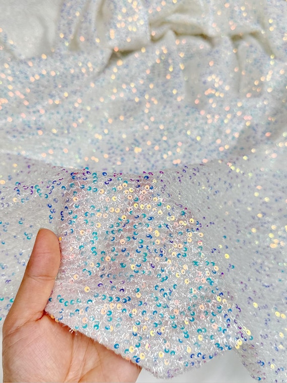 sequin dress fabric 1.4 Meters Wide Sparkling Blue Laser Embroidery Sequin Fabric Stage  Performance Costumes Dress Skirt Pants Design Material C23T155C250624V