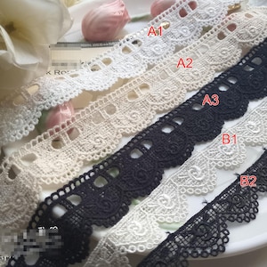 10 yards 2-3 cm breiter schwarz/ivory/beige rosa Stoff Stickerei Rock Kleid Einfassung Material Spitzenbesatz durch 6 mm Band C19U35K231011V