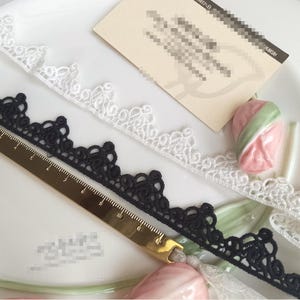 10 iarde 2 cm 0,78" di larghezza nero/avorio rosa ricamo bambola gonna abito da ballo camicia bordo materiale pizzo nastro C19U95K231012V