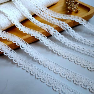 10メートル 1.5cm 0.59インチ幅 アイボリー コットンメッシュ レーストリムブレード DIY シャツ ドレス スカート 袖 襟 衣類の端 アクセサリー C42F202P250417C